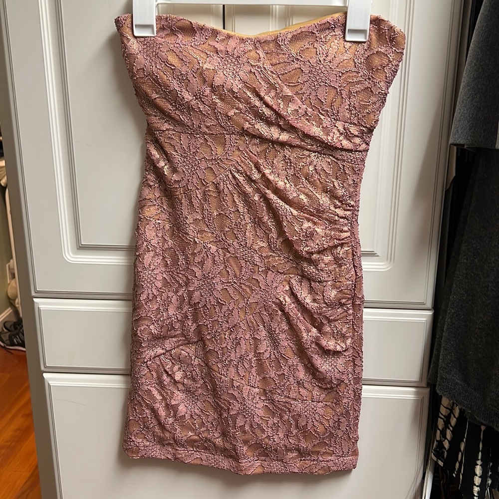 Juniors strapless pink homecoming dress, size 3/4